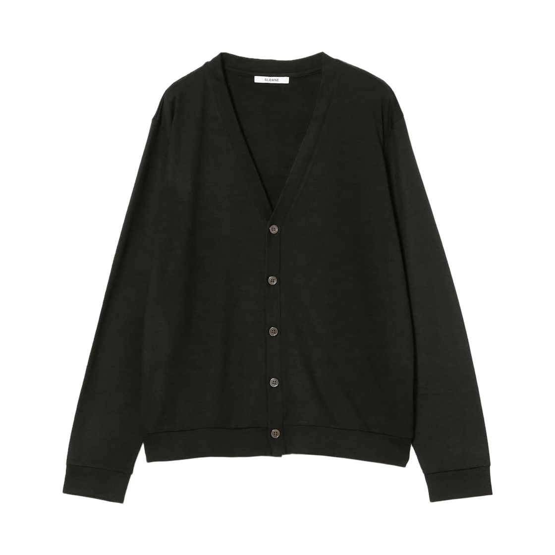 23-15-0155-355 International Gallery Beams x Sloane Wool V-Neck Cardigan Black