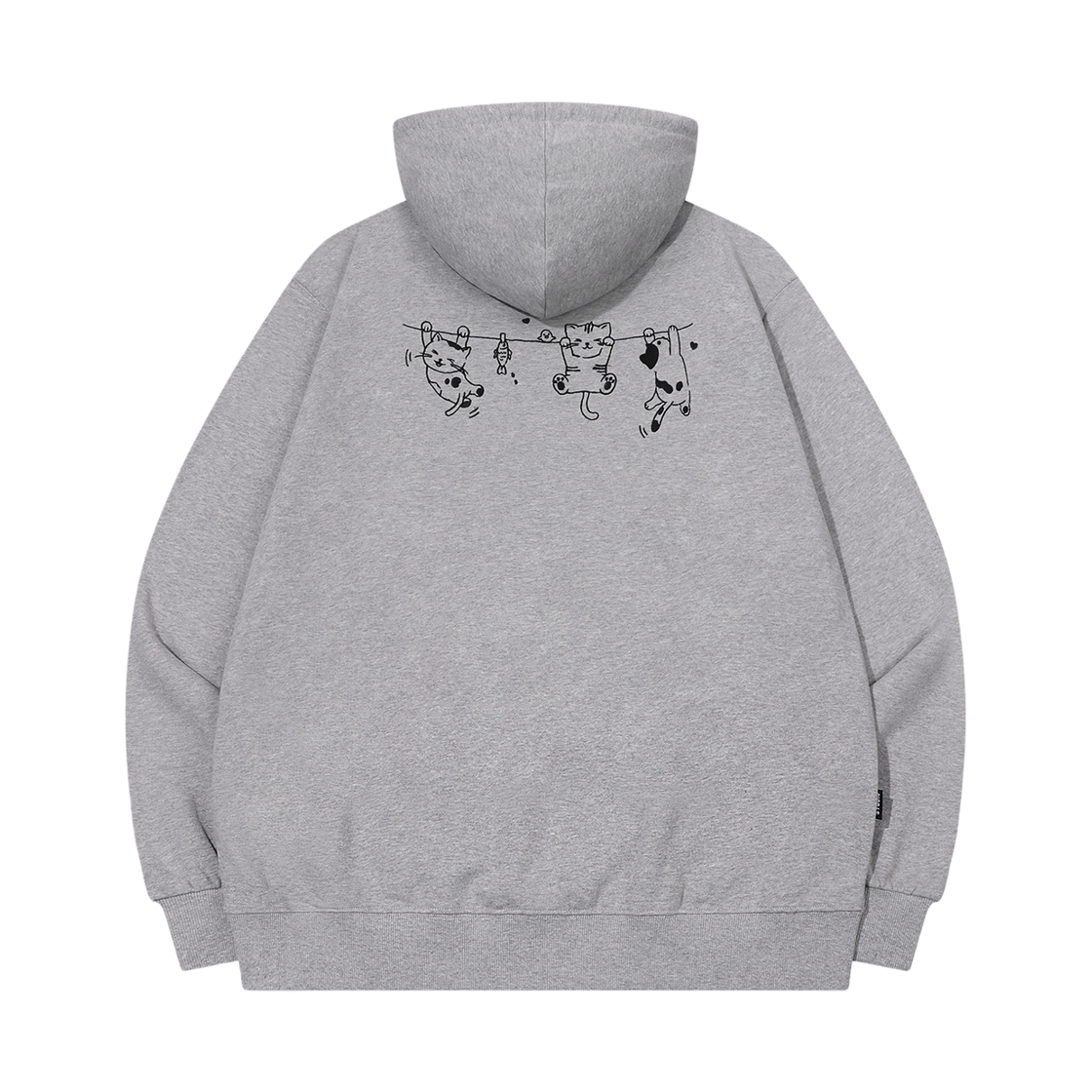 꼼파뇨 행잉 캣츠 자수 후드티 그레이(CPGN STUDIO Hanging Cats Embroidery Hoodie Grey) - 1