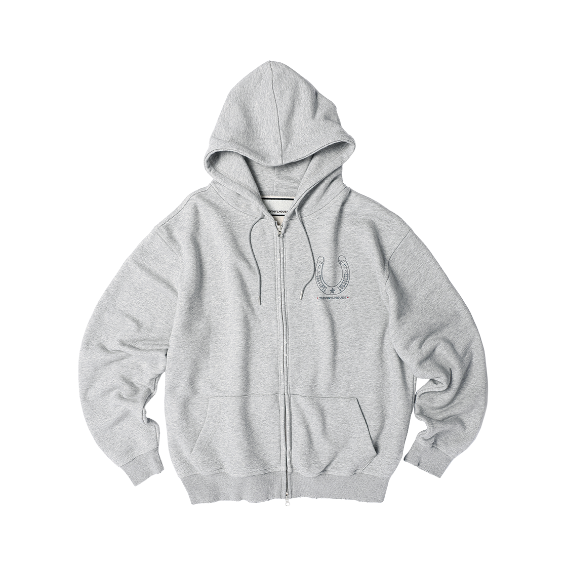 더바이닐하우스 럭키 하우스 후디 집업 그레이(Thevinylhouse Lucky House Hoodie Zip-Up Grey) - 2