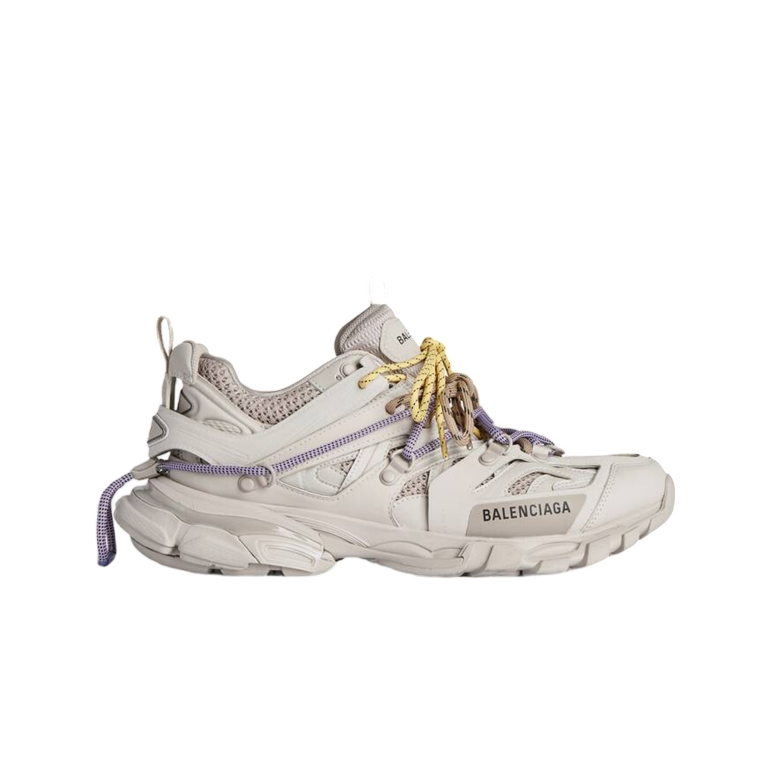 800590WTRHK9751 (W) Balenciaga Track Trail Laces Sneaker Taupe Yellow Purple Brown Black