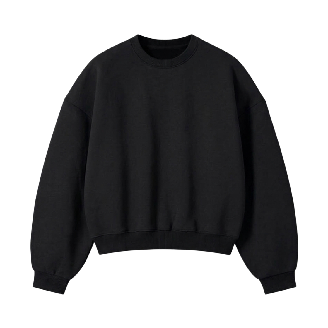 지크립 에센셜 크루넥 세미 크롭 맨투맨 블랙(GCLIP Essential Crewneck Semi-Crop Sweatshirt Black)