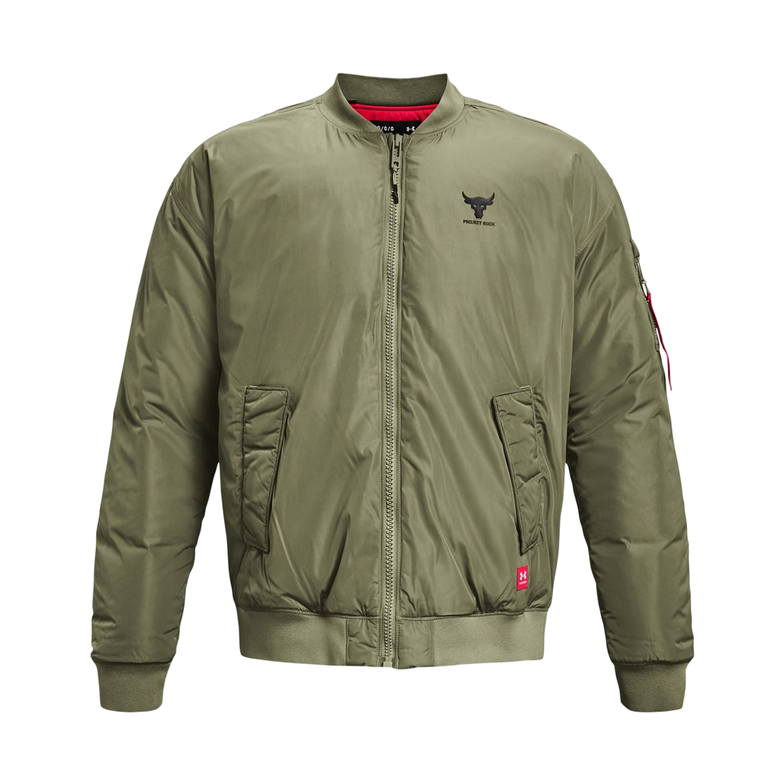 1374425-346 Under Armour Project Rock Insulated Bomber Jacket Military Green