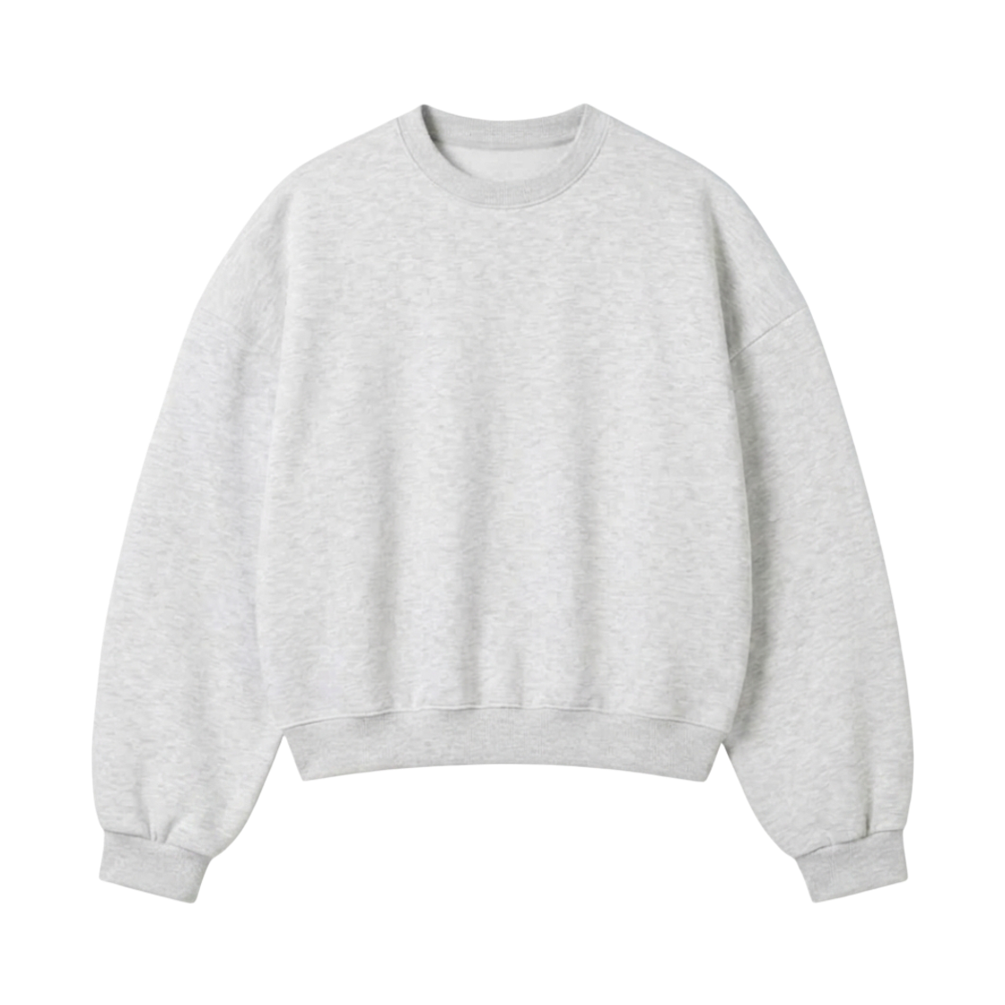 지크립 에센셜 크루넥 세미 크롭 맨투맨 백메란지(GCLIP Essential Crewneck Semi-Crop Sweatshirt White melange)