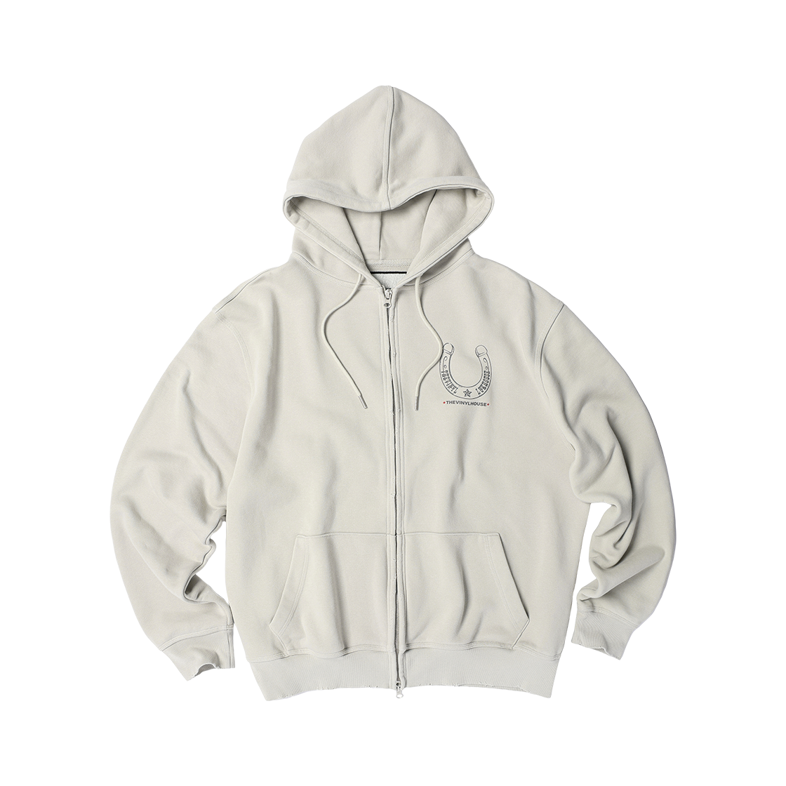 더바이닐하우스 럭키 하우스 후디 집업 베이지(Thevinylhouse Lucky House Hoodie Zip-Up Beige) - 2