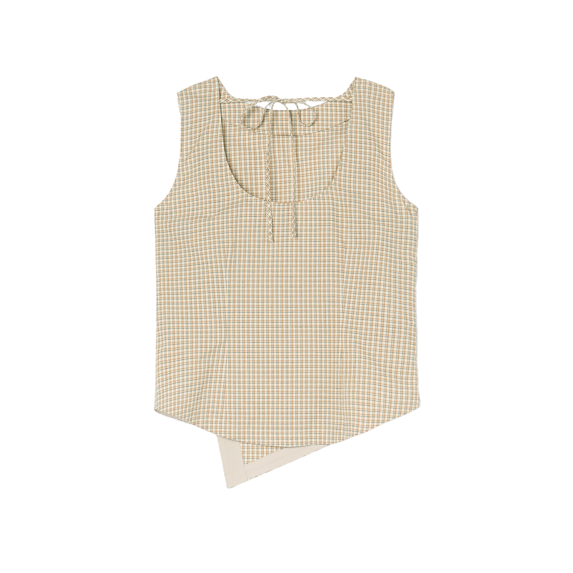 시메트릭 퍼센트 투웨이 체크 슬리브리스 베이지(symmetric percent Two-Way Check Sleeveless Beige) - 2