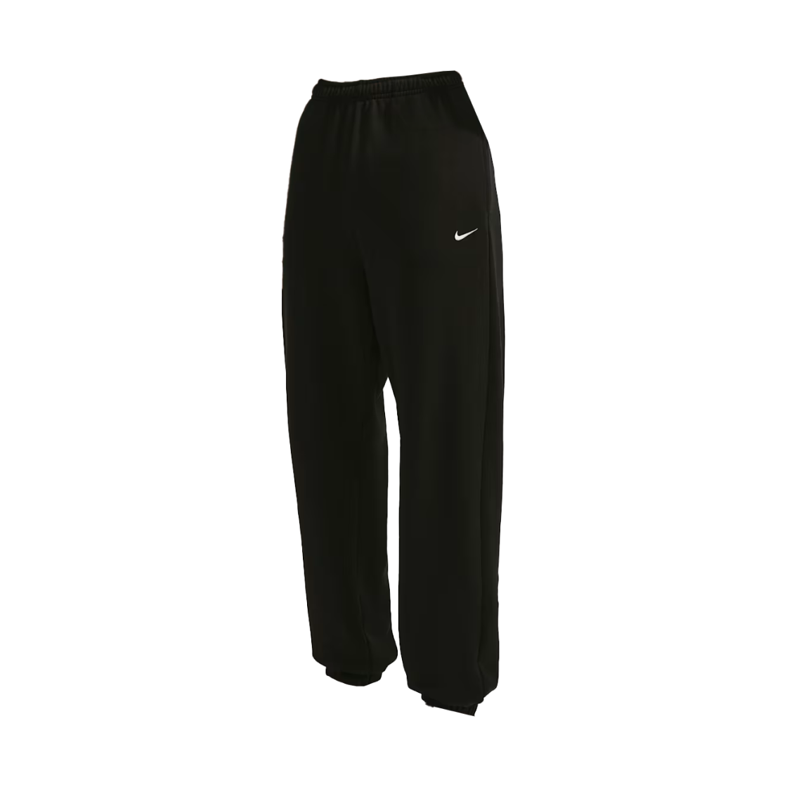 IM8512-001 (W) Nike Studio Fleece Lightweight Oversized High Rise Cuffed Pants Total Black Sail - Asia