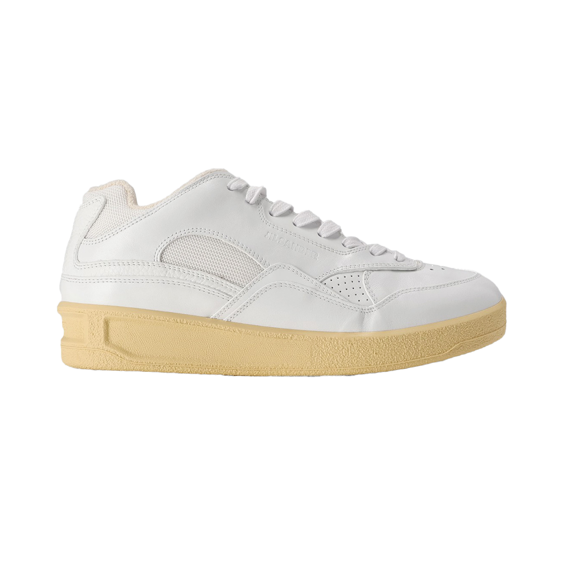 J32WS0016 P4869 100 [20% 쿠폰] Jil Sander Leather Panel Trainer Low-Top Sneakers White