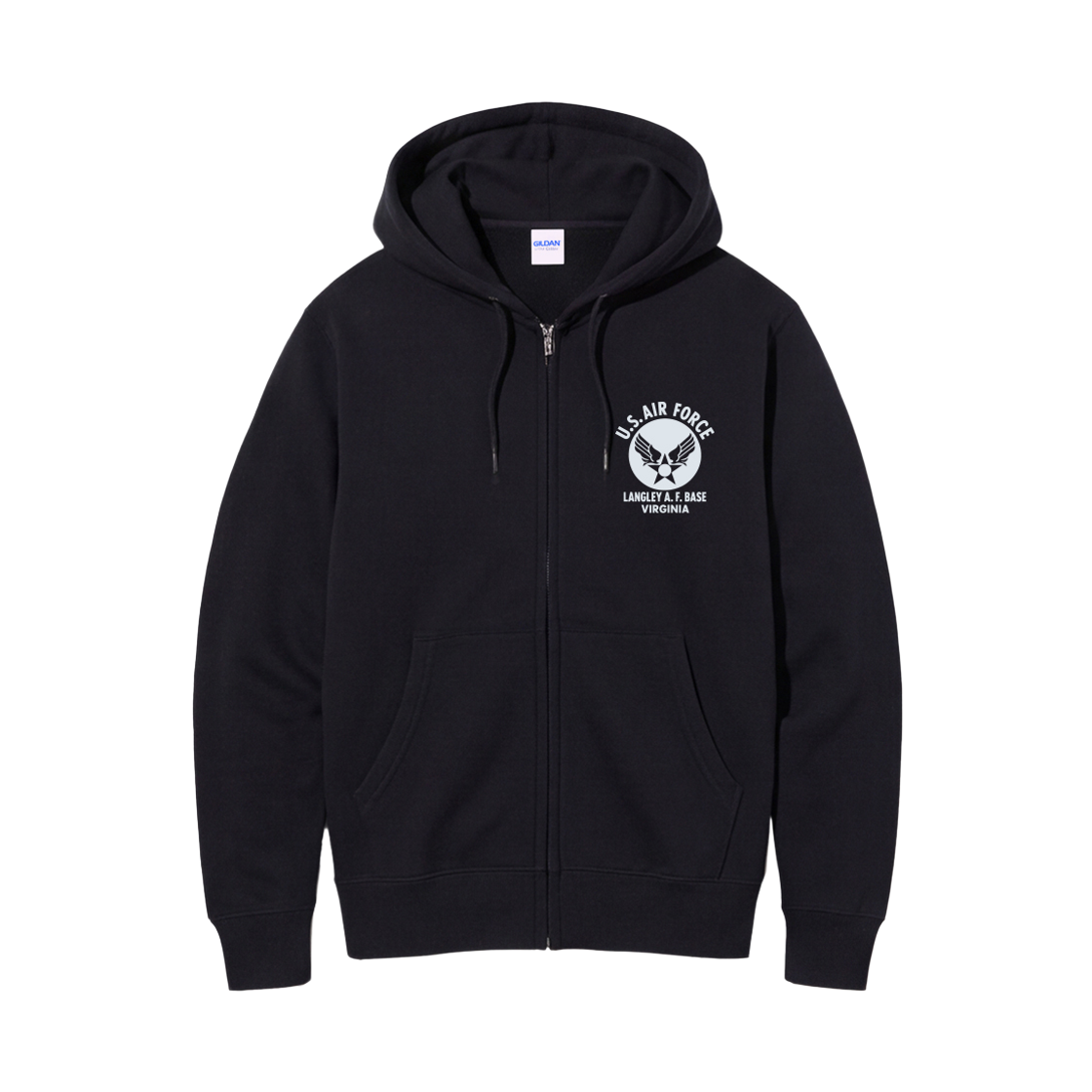 88600 Gildan x Vintage Collection US_AIR FORCE Full Zip Hooded Black