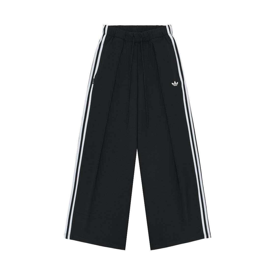 (W) 아디다스 x 제니 플리티드 트랙 팬츠 블랙 - KR 사이즈((W) Adidas x Jennie Pleated Track Pants Black - KR Sizing)