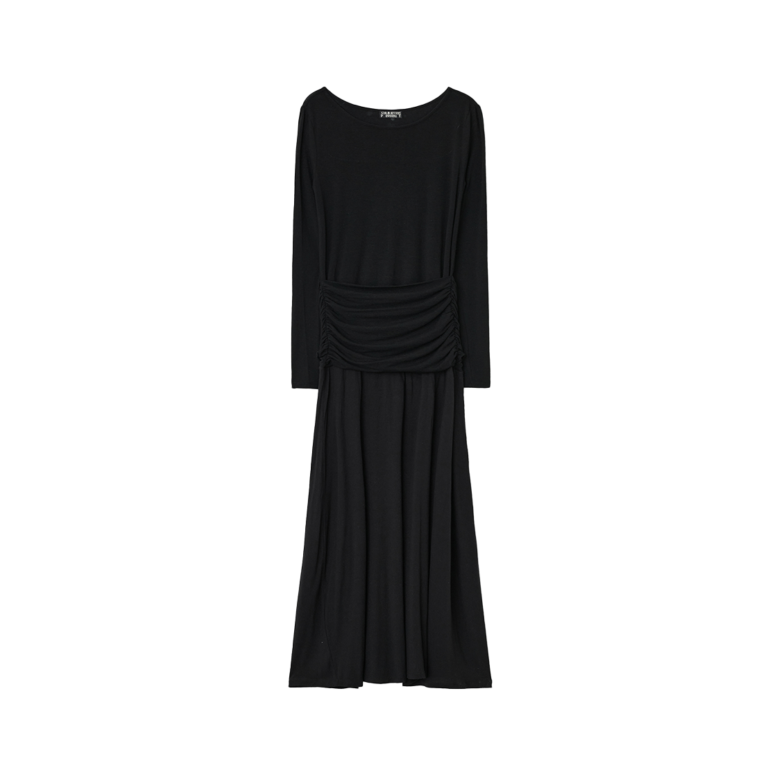 시메트릭 퍼센트 셔링 저지 맥시 드레스 블랙(symmetric percent Shirring Jersey Maxi Dress Black) - 2