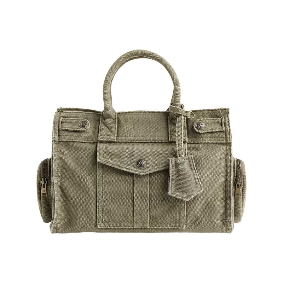 갭 캔버스 파이브 포켓 사첼 올리브 그린(Gap Canvas Five Pocket Satchel Olive Green)