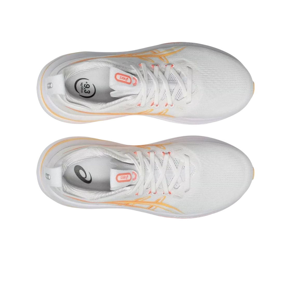 (W) 아식스 젤 님버스 28 화이트 썬 코랄 - B 스탠다드((W) Asics Gel-Nimbus 28 White Sun Coral - B Standard) - 2