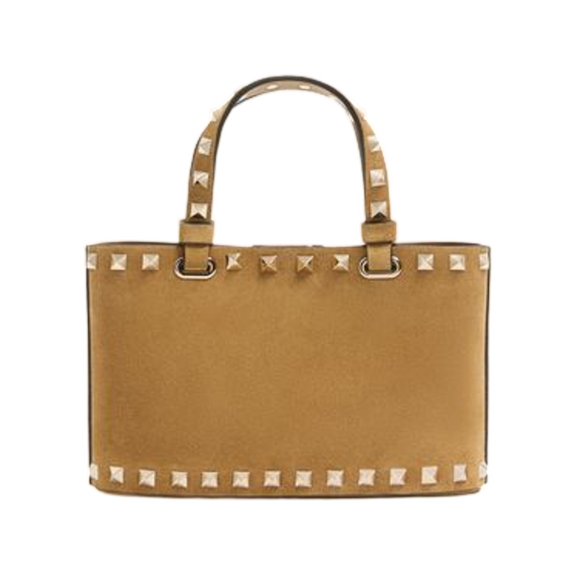 발렌티노 락스터드 미니 스웨이드 쇼핑백 하바나 베이지(Valentino Rockstud Mini Suede Shopping Bag Havana Beige) - 3