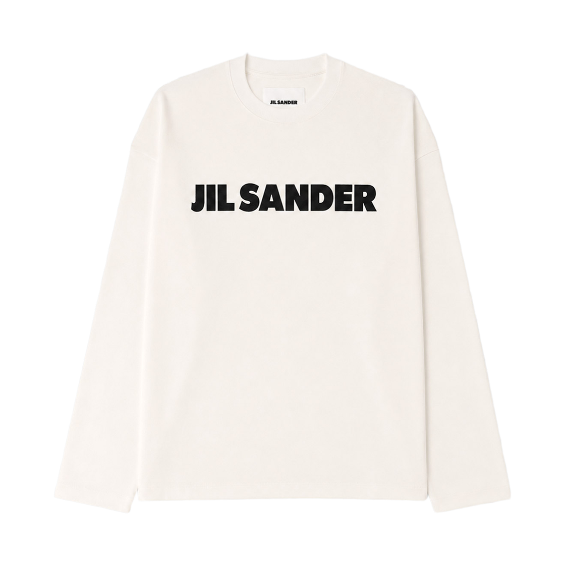 J22GC0136 J45047 102 [20% 쿠폰] Jil Sander Logo Cotton Crewneck Long Sleeve T-Shirt Natural