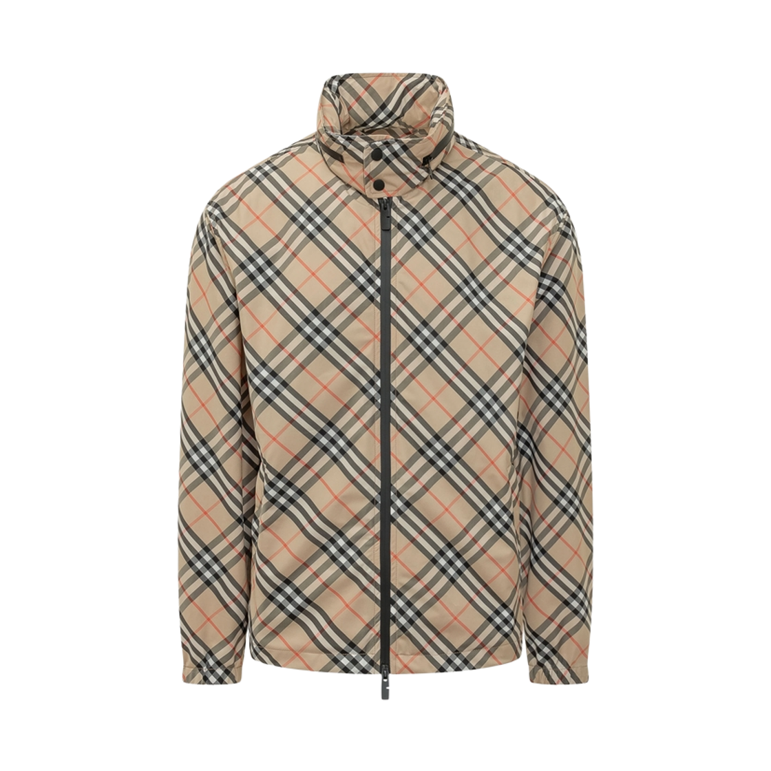 8121319 Burberry Check Zip Up Jacket Beige