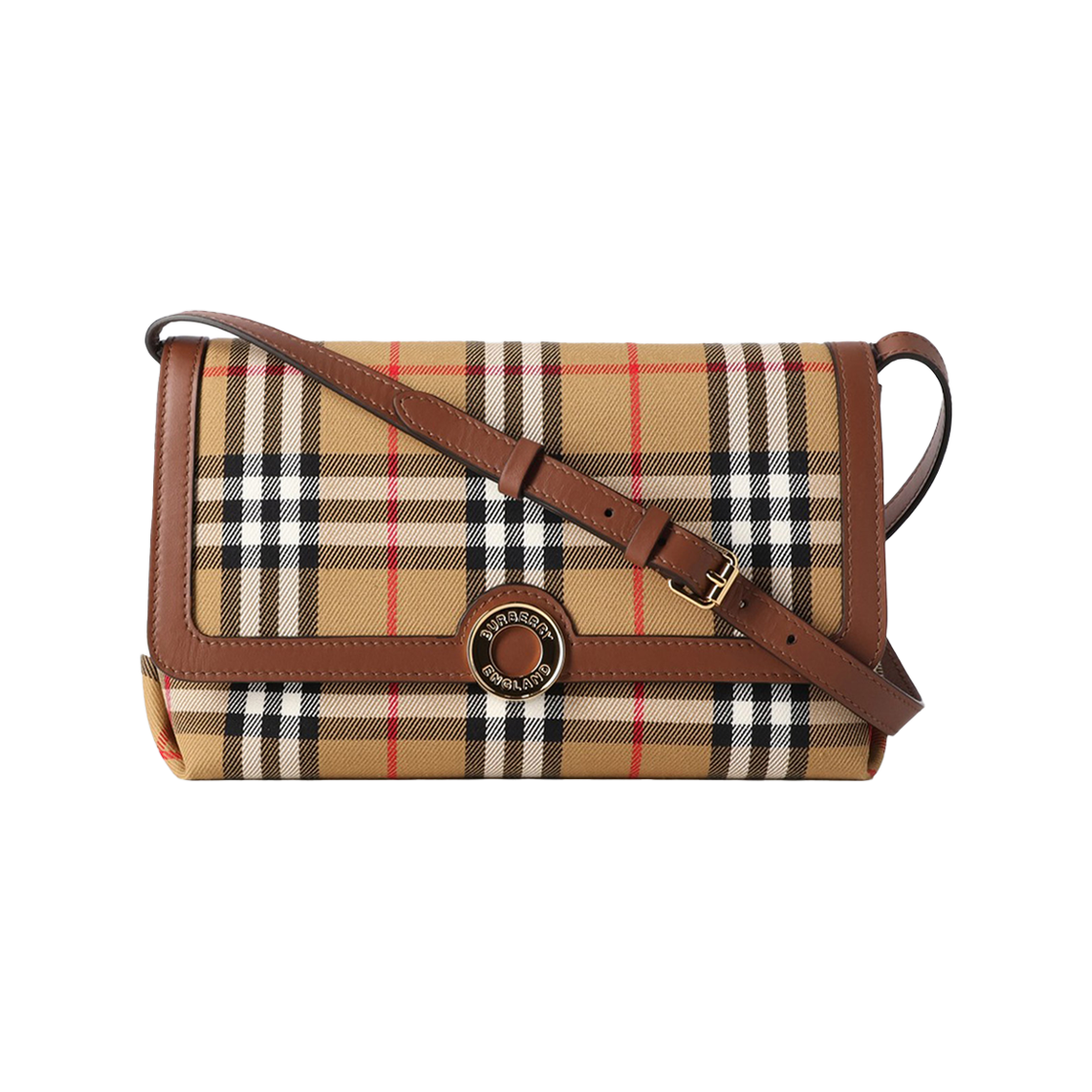 8121488 [25% 쿠폰] Burberry Millie Check Cotton Crossbody Bag Antique Yellow