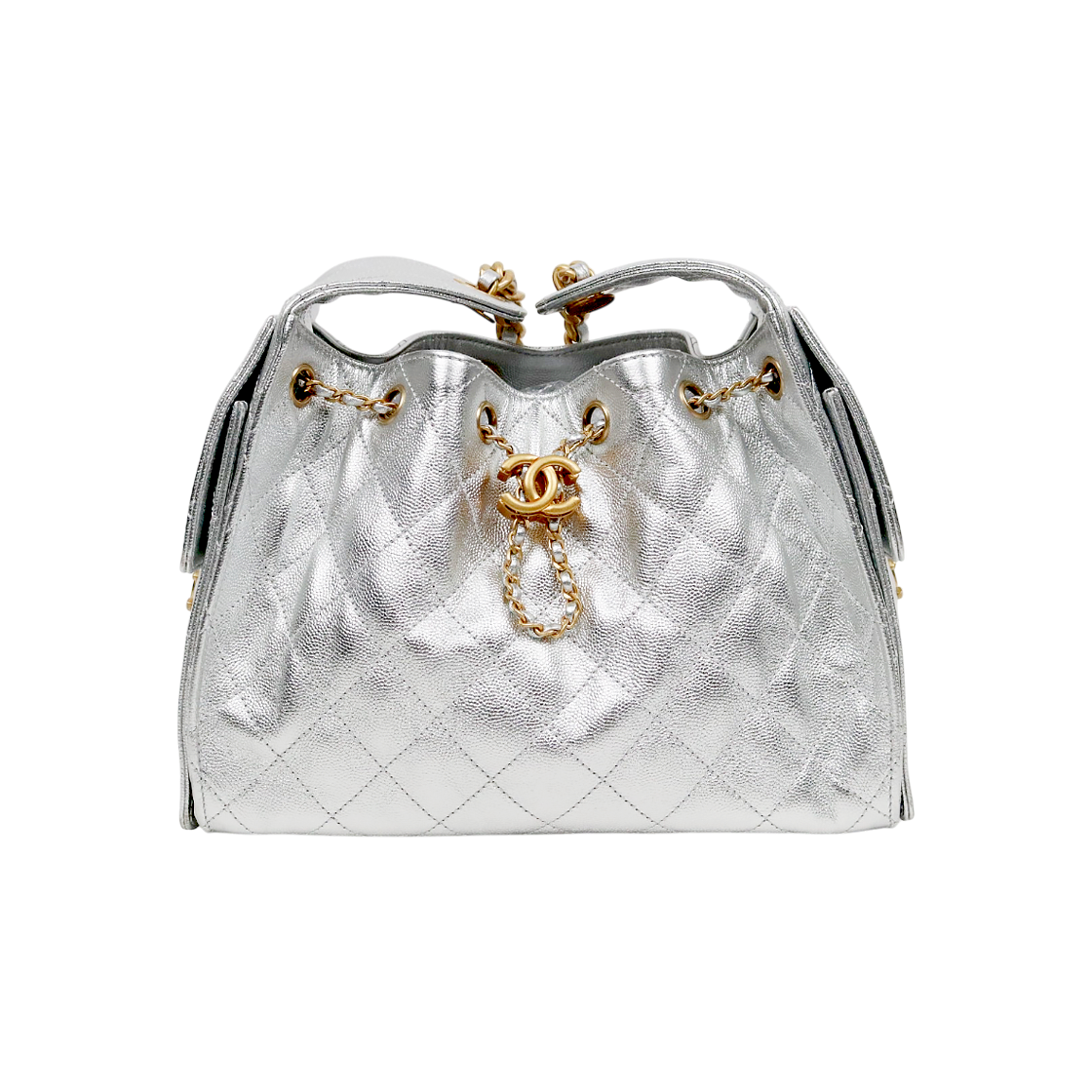 ITBC6E2JJDQC Chanel Silver Metallic Gold Plated 25 Bag