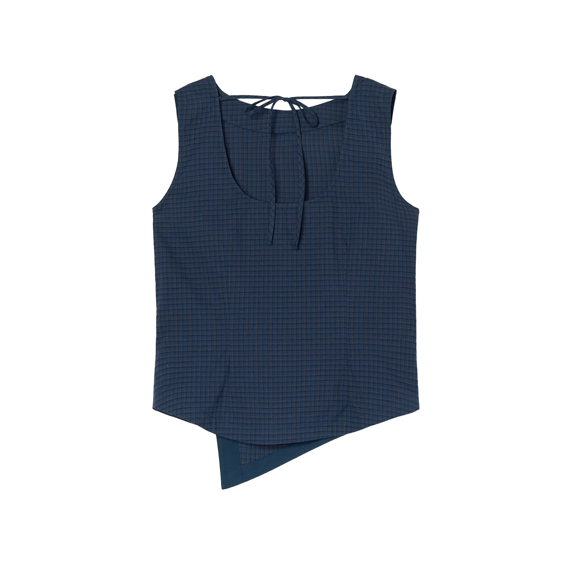 시메트릭 퍼센트 투웨이 체크 슬리브리스 네이비(symmetric percent Two-Way Check Sleeveless Navy) - 2