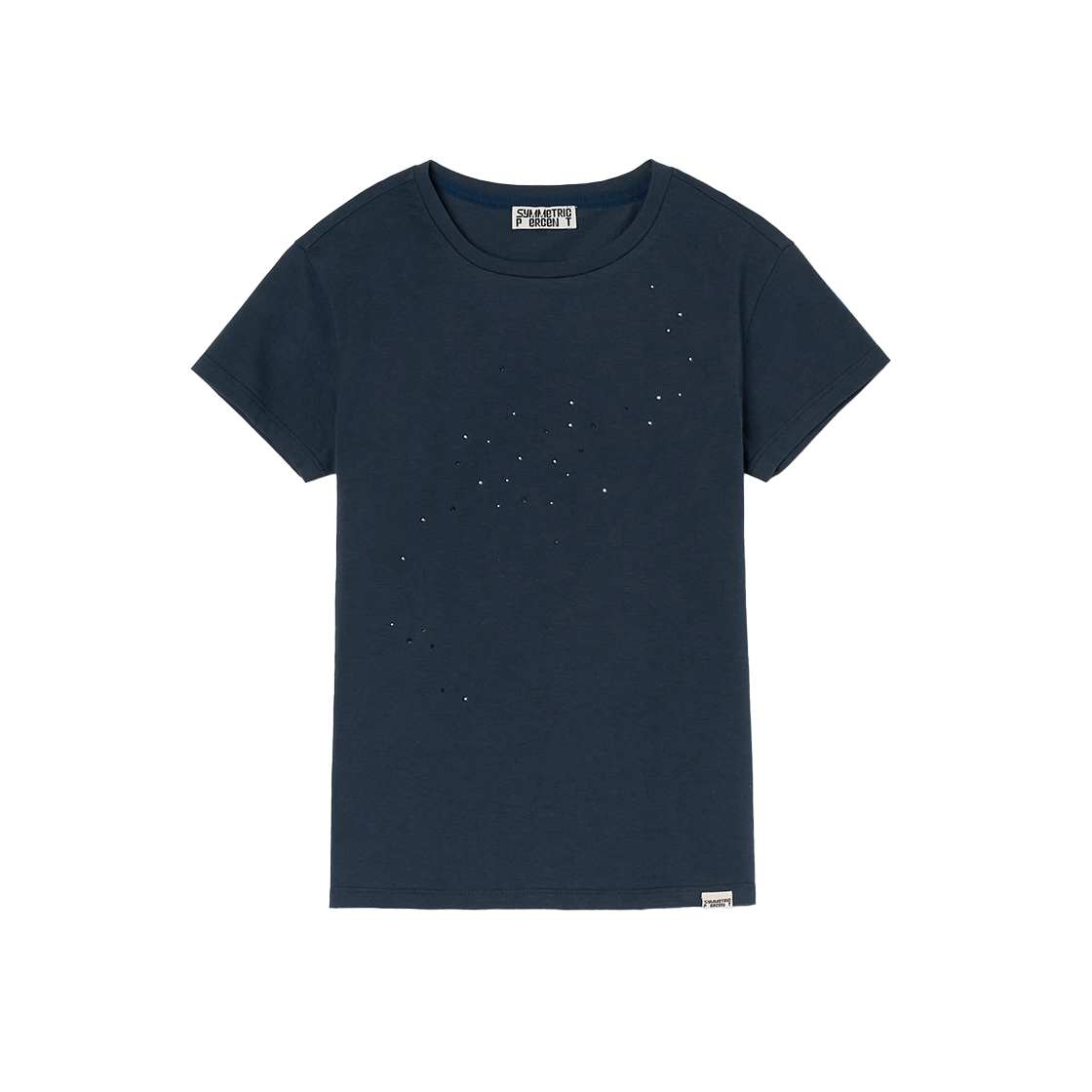SW2F2TO12NV symmetric percent Sprinkled Stars T-shirt Navy
