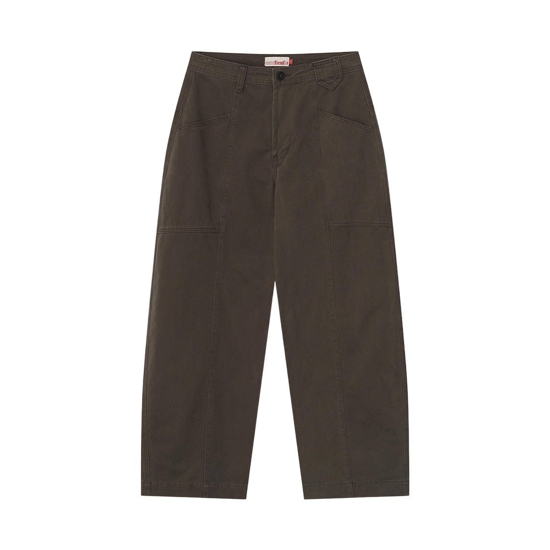 EEA3PT03BR EEUT Crease Seam Curved Pants Brown