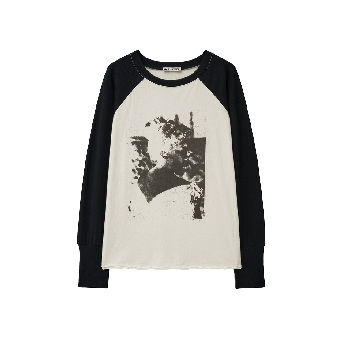 IW2F4TO06BK INSILENCE WOMEN Graphic Washed Raglan T-Shirt BLACK
