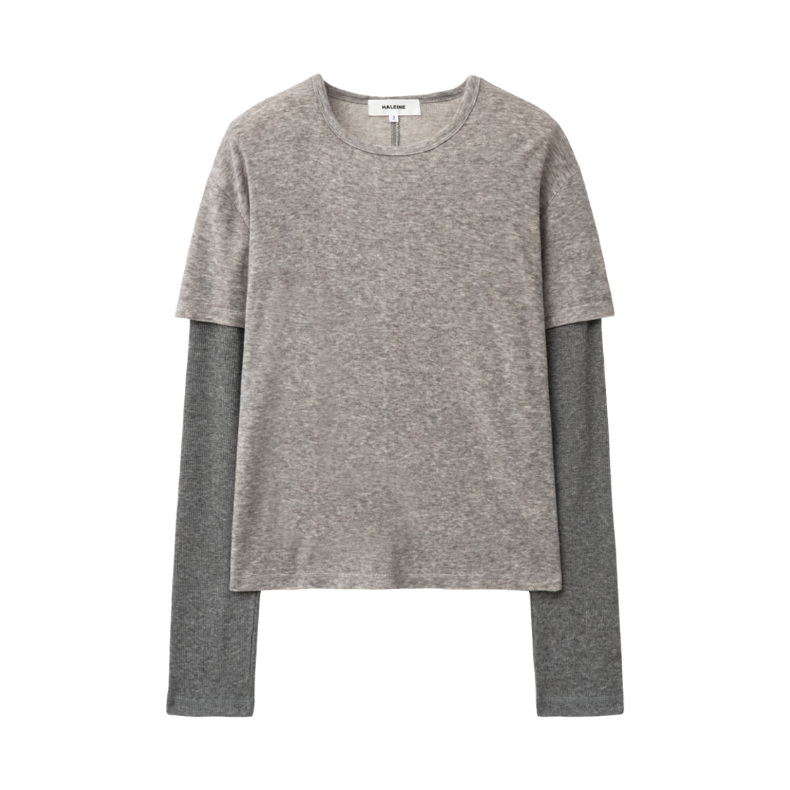 알렌느 레이어드 크롭 니트 탑 그레이(Haleine Layered Cropped Knit Top Grey (Xt313))