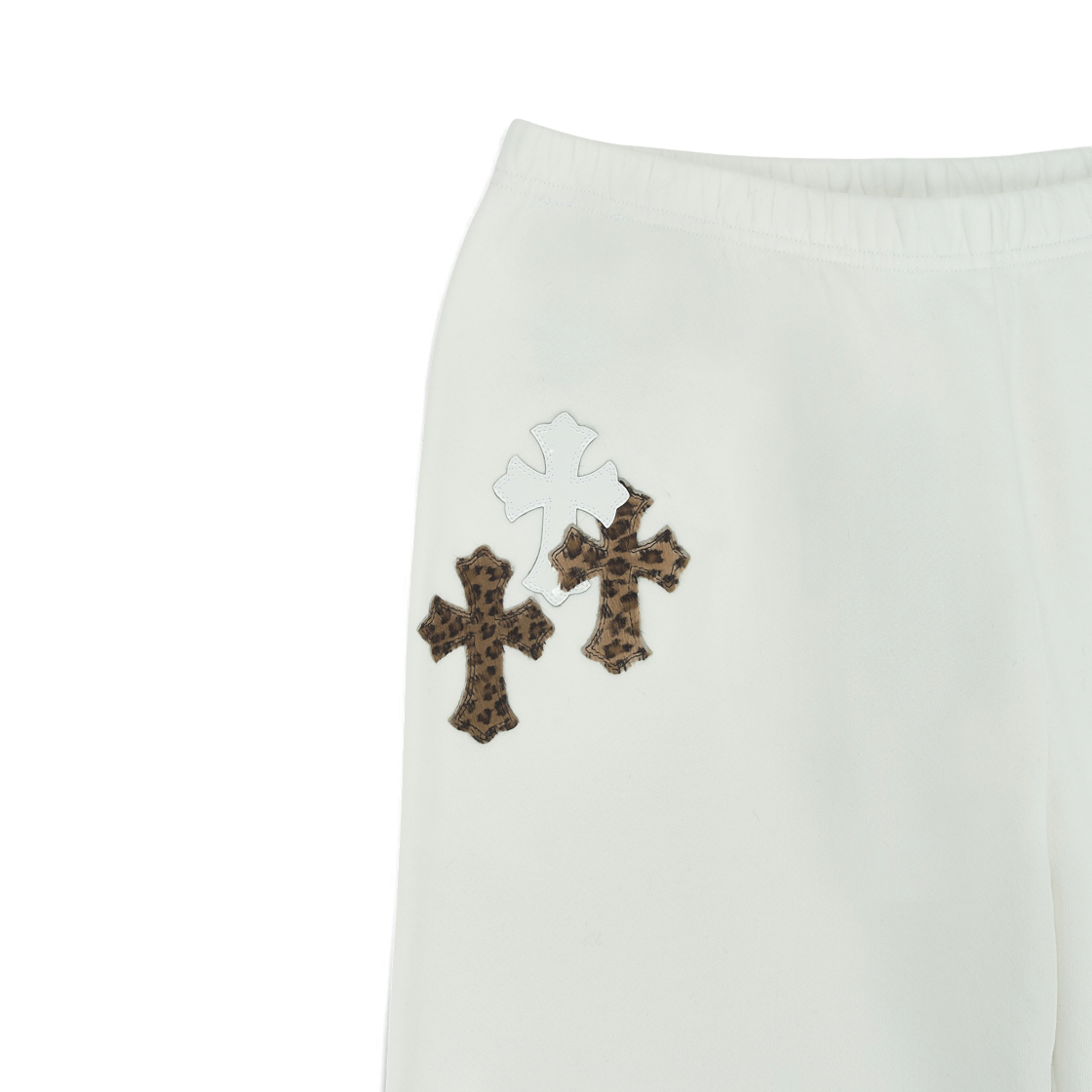 크롬하츠 화이트 & 레오파드 크로스 패치 스웨트팬츠 화이트(Chrome Hearts White & Leopard Cross Patch Sweatpants White) - 3