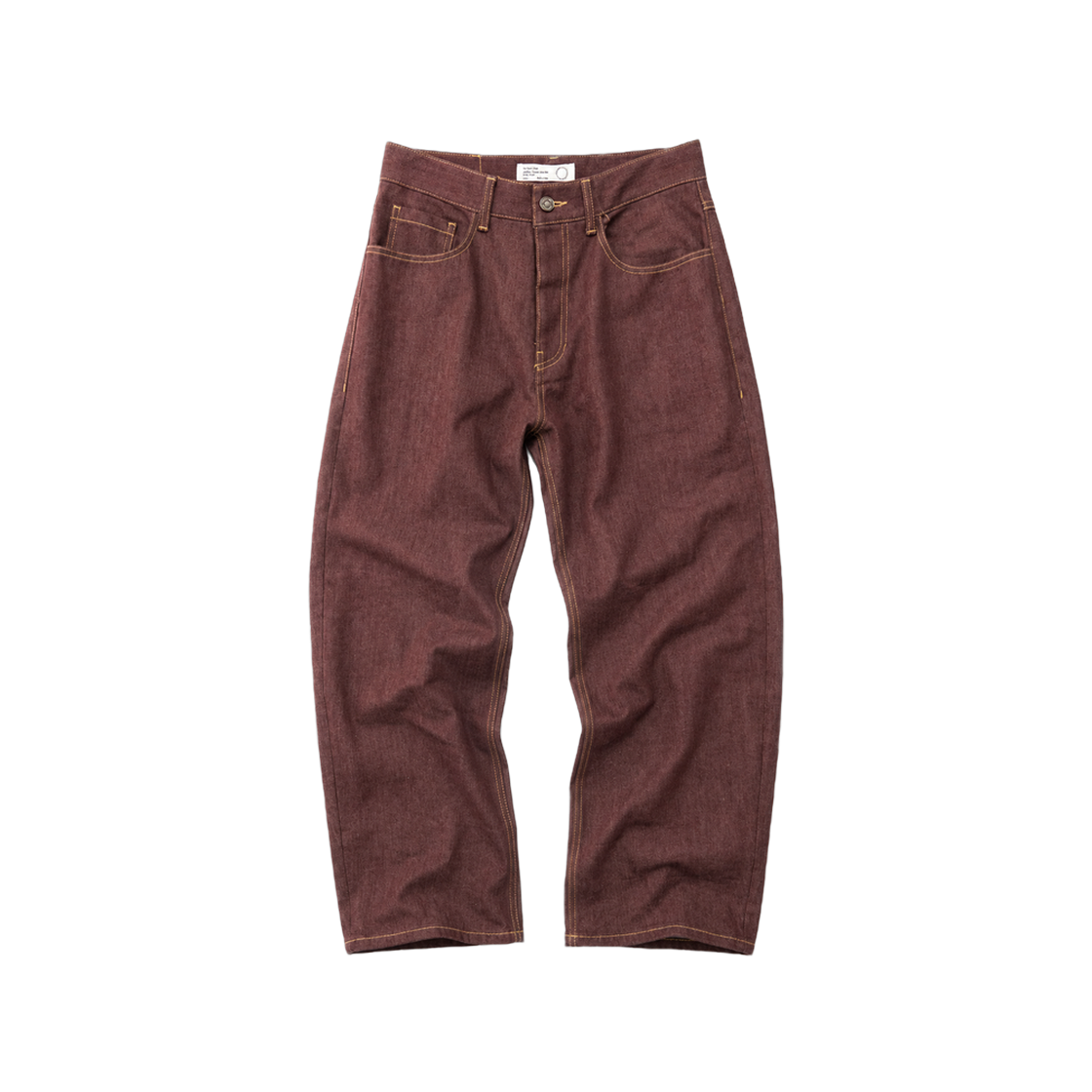 조우 커브드 스트레치 셀비지 데님 팬츠 버건디(CHOWOO Curved Stretch Selvedge Denim Pants Burgundy) - 1