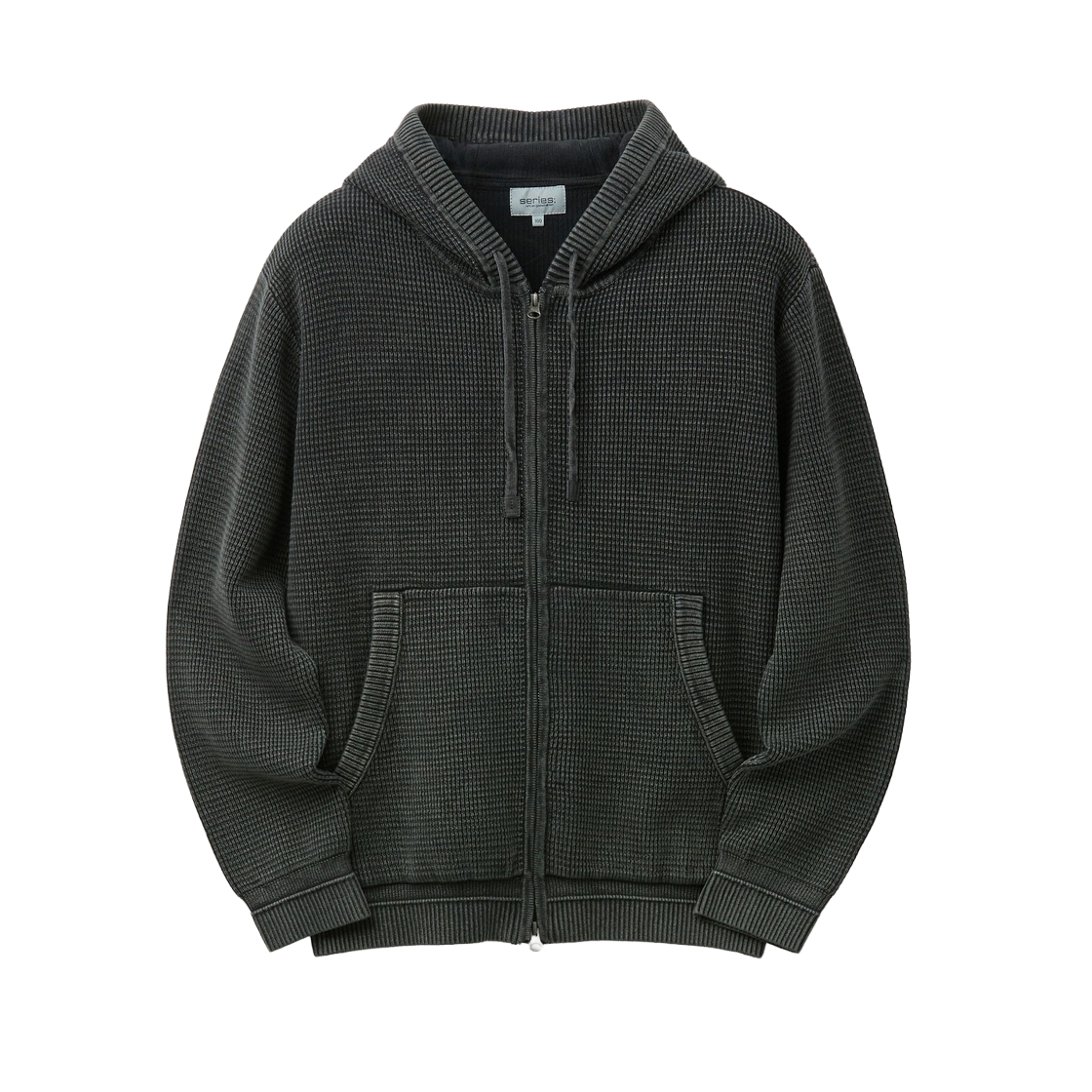SAWAW26101CHX Series Garment-Dyed Hoodie Zip-Up Charcoal