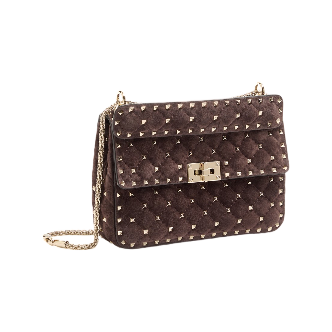 발렌티노 가라바니 락스터드 스파이크 미디움 스웨이드 백 에보니(Valentino Garavani Rockstud Spike Medium Suede Bag Ebony) - 2