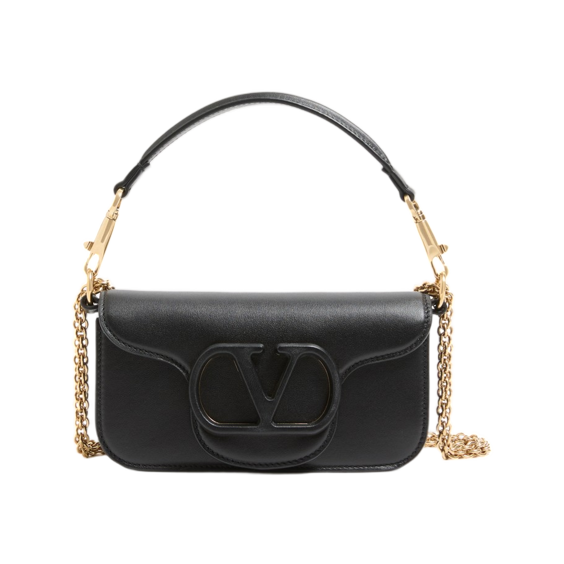 WB0K53DUM0NO Valentino Garavani Loco Small Shoulder Bag in Calfskin Black