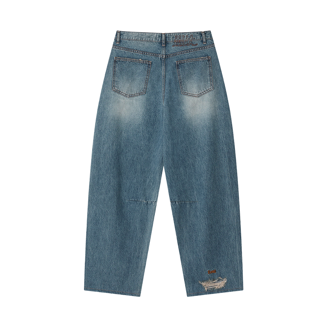 이우트  이우트 커브드 데님 팬츠 인디고블루(EEUT Curved Denim Pants Indigo blue) - 2