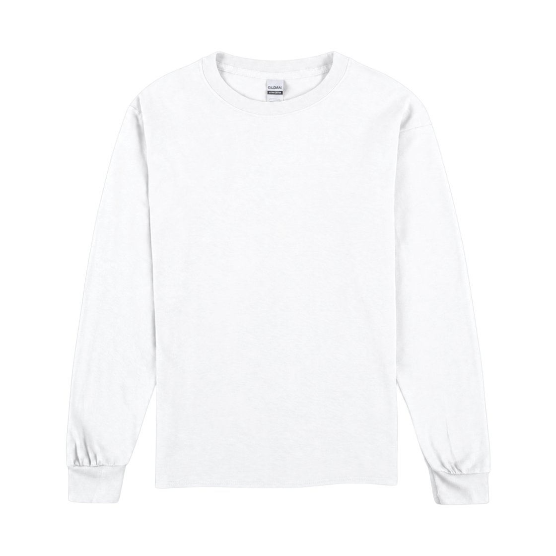2400 Gildan Semi-cropped Long Sleeve T-shirt White
