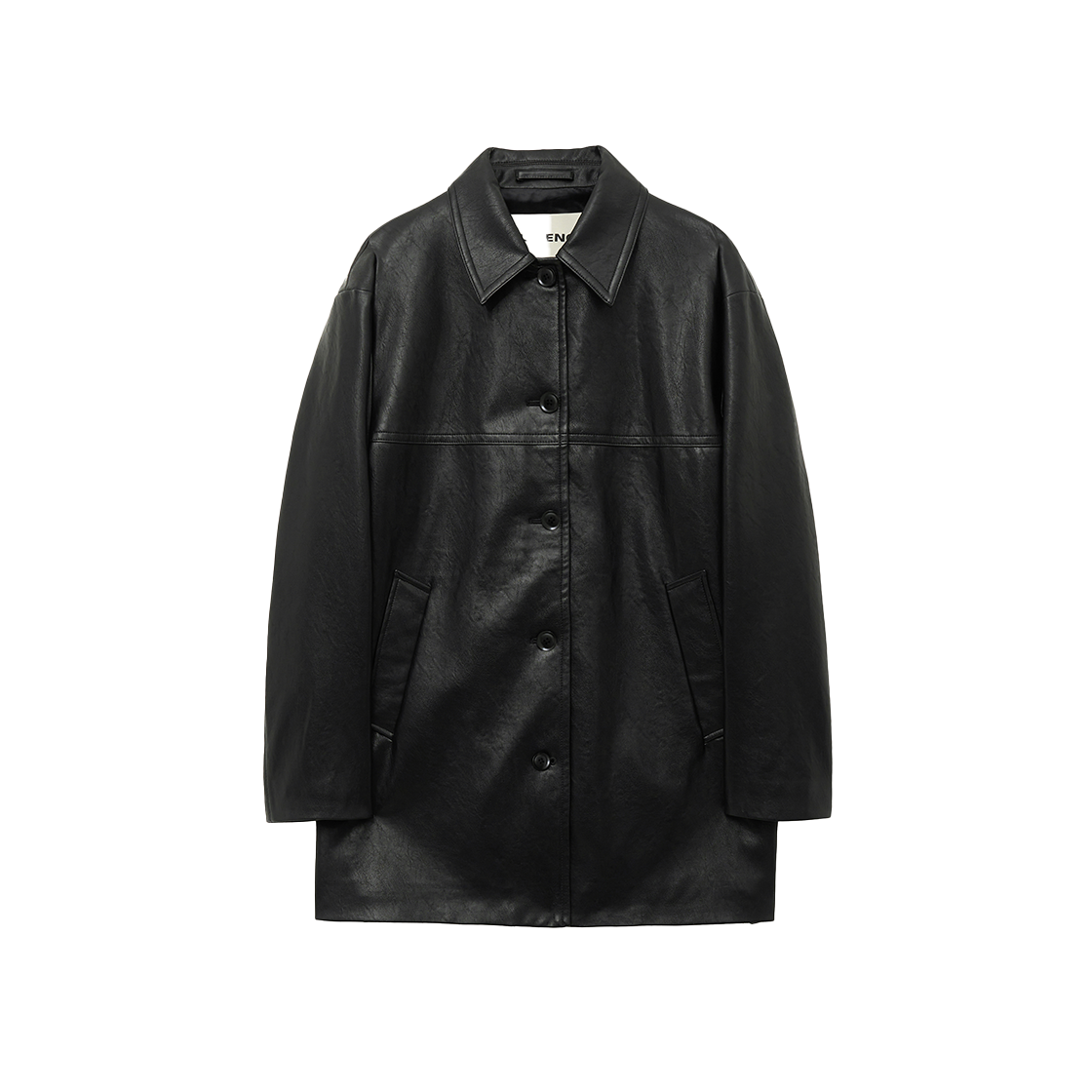 IW2F4JK11BK INSILENCE WOMEN Faux Leather Car Coat BLACK