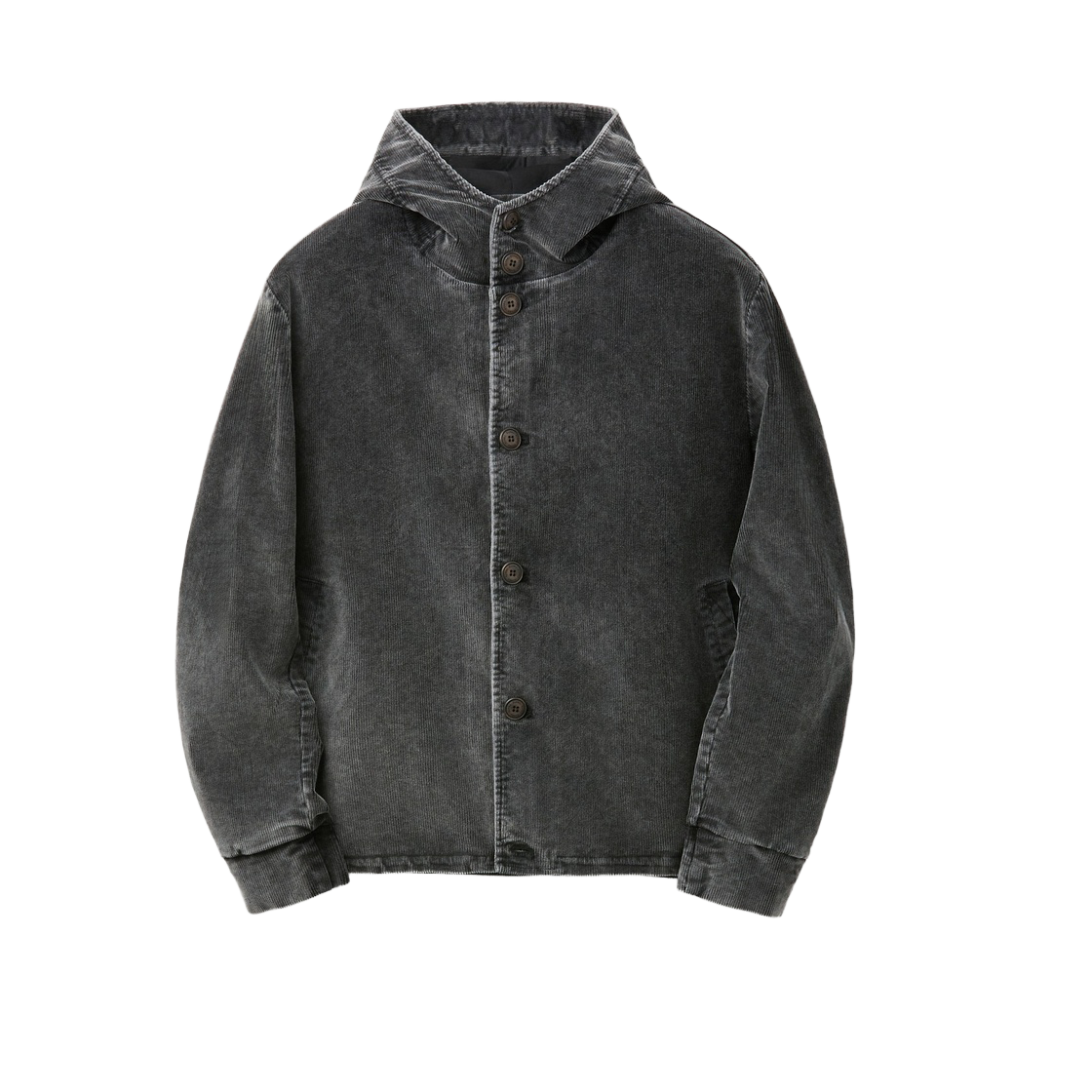 SOUAW26102BKX Series Fiver Corduroy Garment Dyed Marbled Wash Hoodie Jacket Black