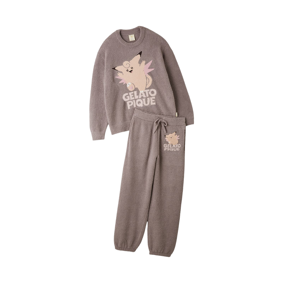 포켓몬 x 젤라또 피케 베이비 모코 자카드 풀오버 롱 팬츠 세트 그레이(Pokemon x Gelato Pique Baby Moco Jacquard Pullover Long Pants Set Grey) - 1