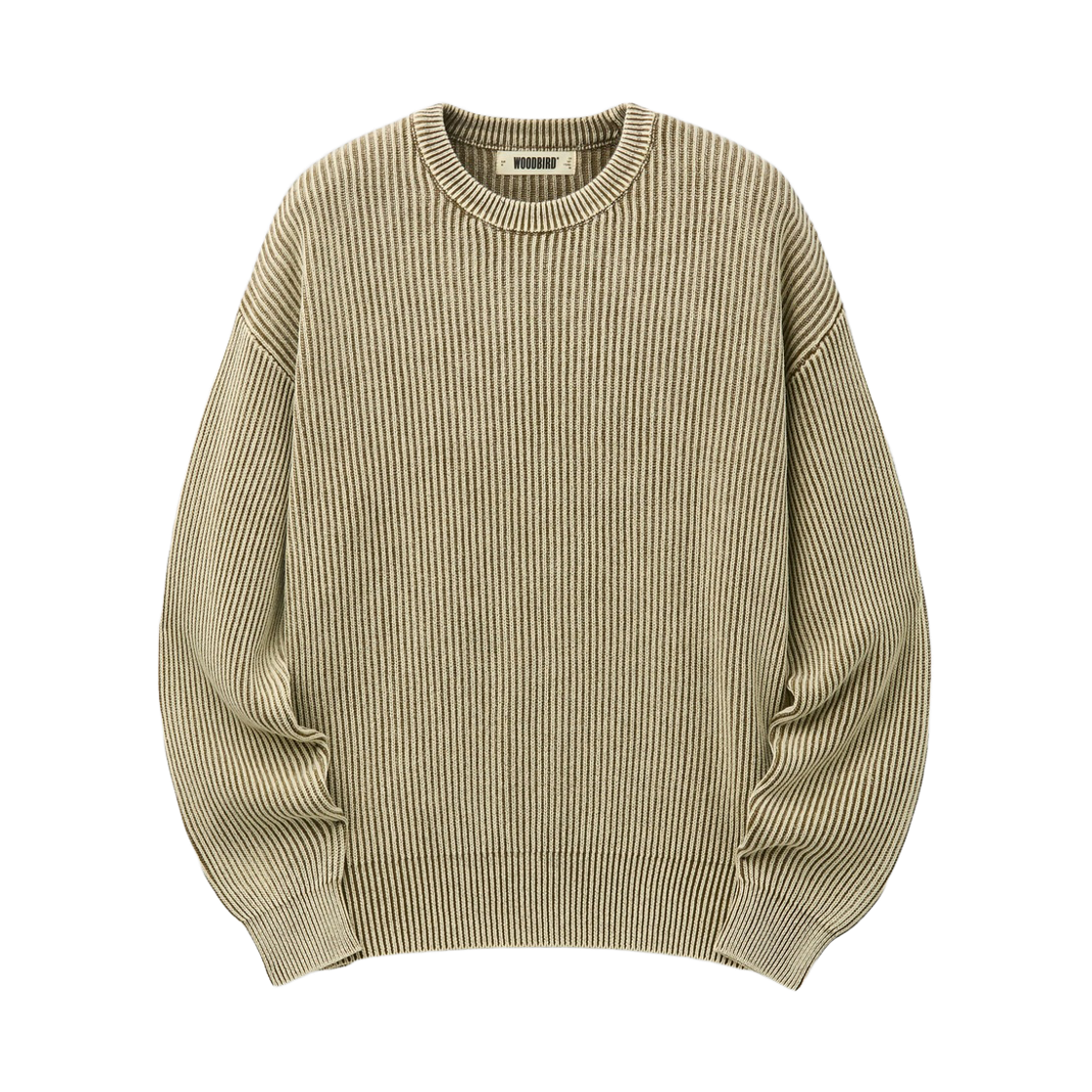 시리즈 우드버드 더블유비사케 워시드 크루 스웨터 올리브(Series Woodbird Wbsake Washed Crew Sweater Olive)