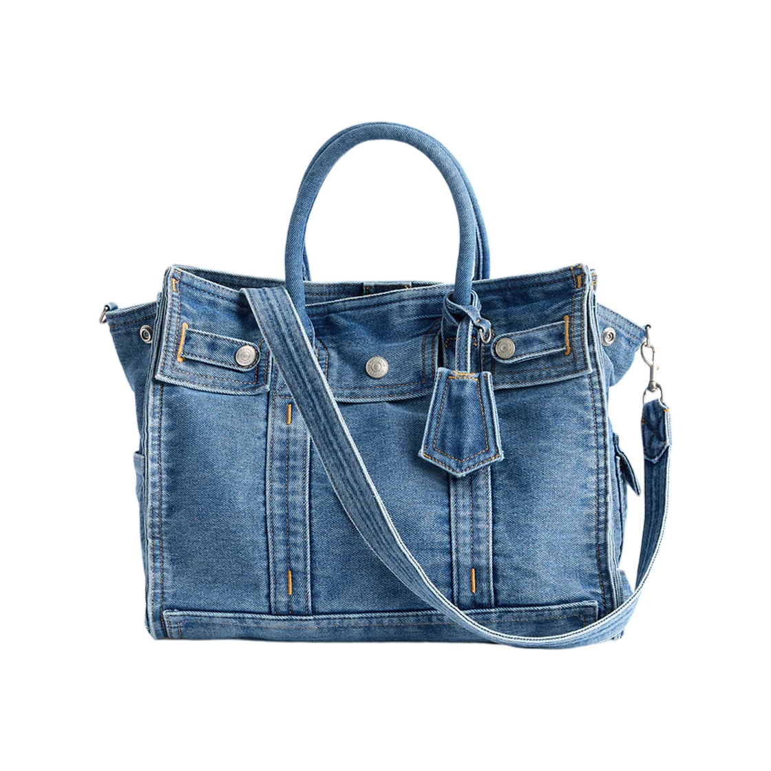 갭 데님 파이브 포켓 토트 미디움 워시(Gap Denim Five Pocket Tote Medium Wash)