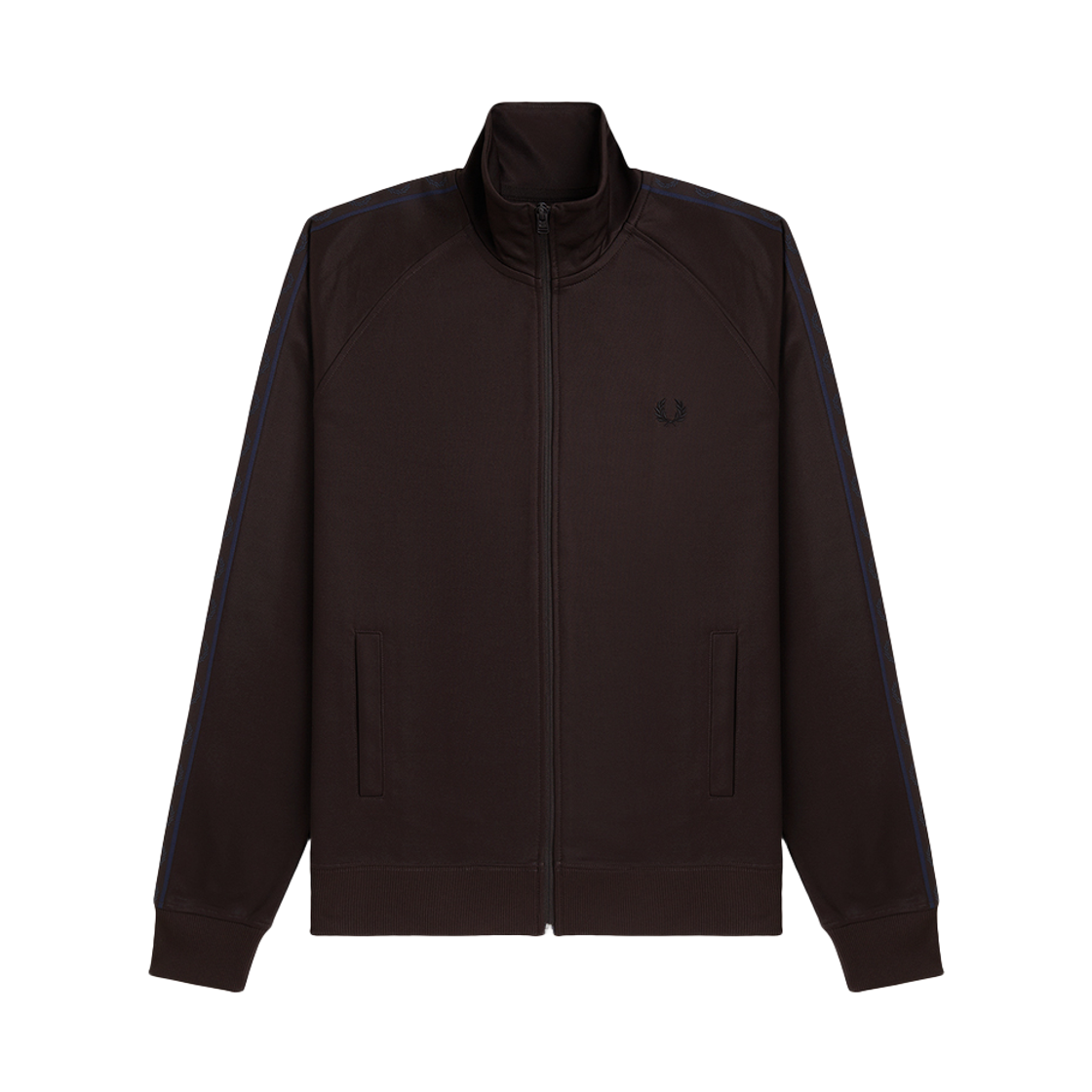 AFPM2G35557-33C Fred Perry Contrast Taped Track Jacket Rich Brown