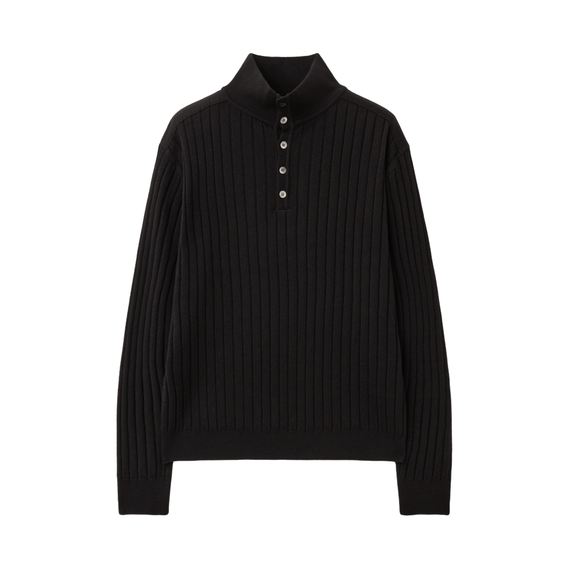 알렌느 리브드 하이넥 니트 블랙(Haleine Ribbed High Neck Knit Black (Xt307))
