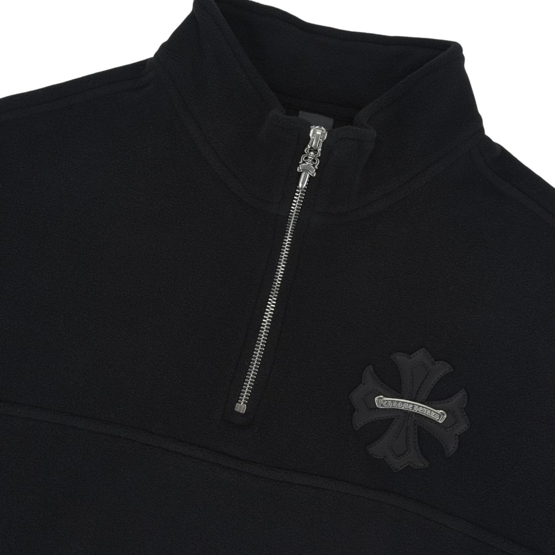 크롬하츠 플리스 CH 플러스 패치 쿼터 집 블랙(Chrome Hearts Fleece CH Plus Patch Quarter Zip Black) - 3