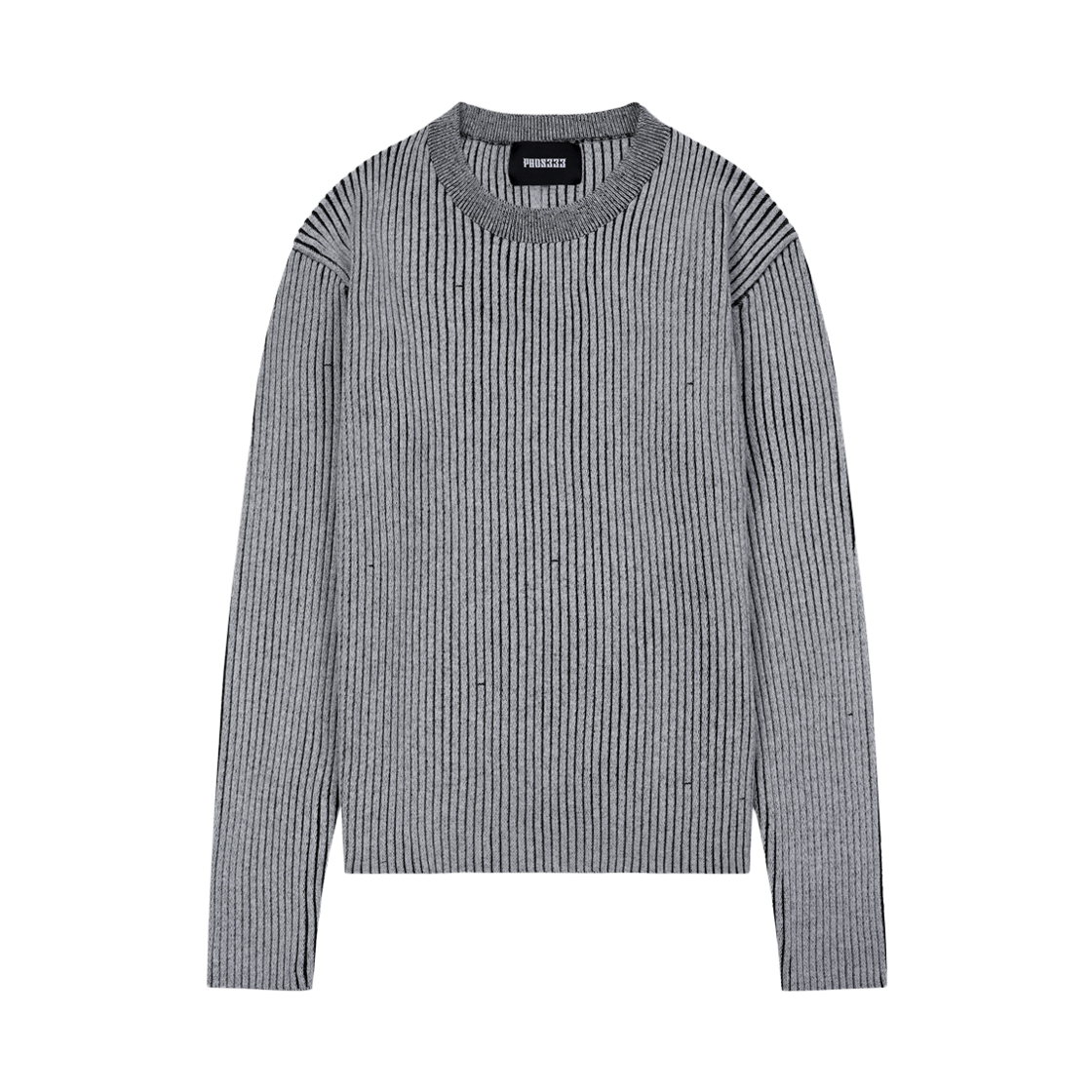 26FWMKN01GY PHOS333 M Ribbed Knit Sweater Grey