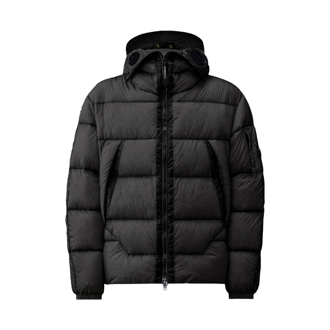 21CMOW215A110416A999 C.P. Company D.D. Shell Explorer Lens Down Jacket Black - 26FW