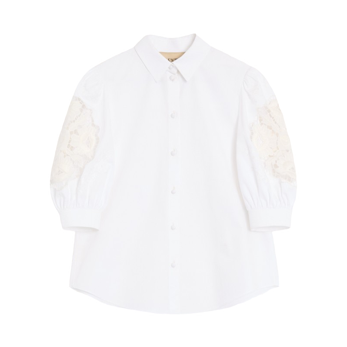 BAA0H65A6001 (W) Valentino Cotton Popeline Shirt White
