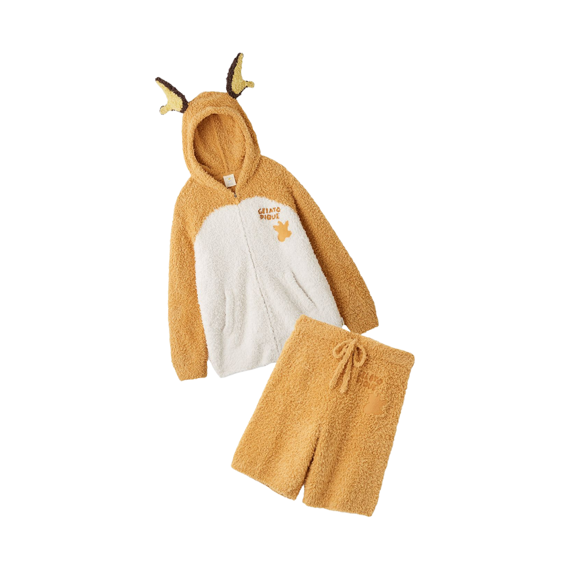 포켓몬 x 젤라또 피케 후드 쇼츠 세트 오렌지(Pokemon x Gelato Pique Hoodie Shorts Set Orange) - 1