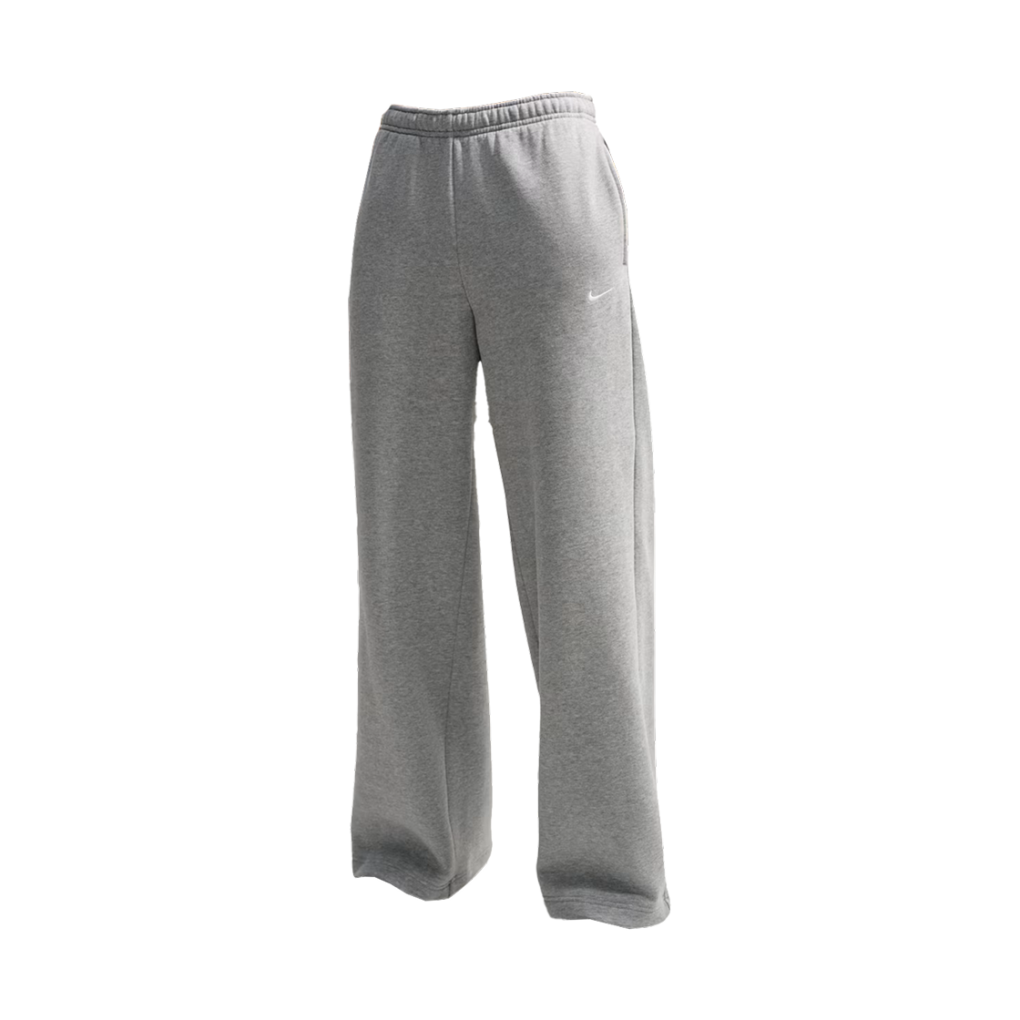 IM8103-063 (W) Nike Studio Fleece Medium Weight Mid Rise Wide Leg Pants Dark Grey Heather Sail - Asia