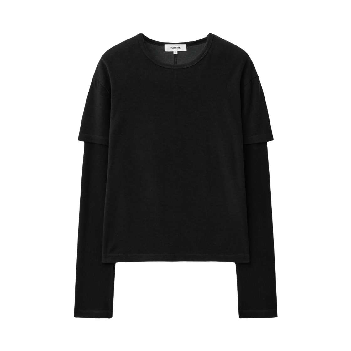 XT310 Haleine Layered Cropped Knit Top Black (Xt310)