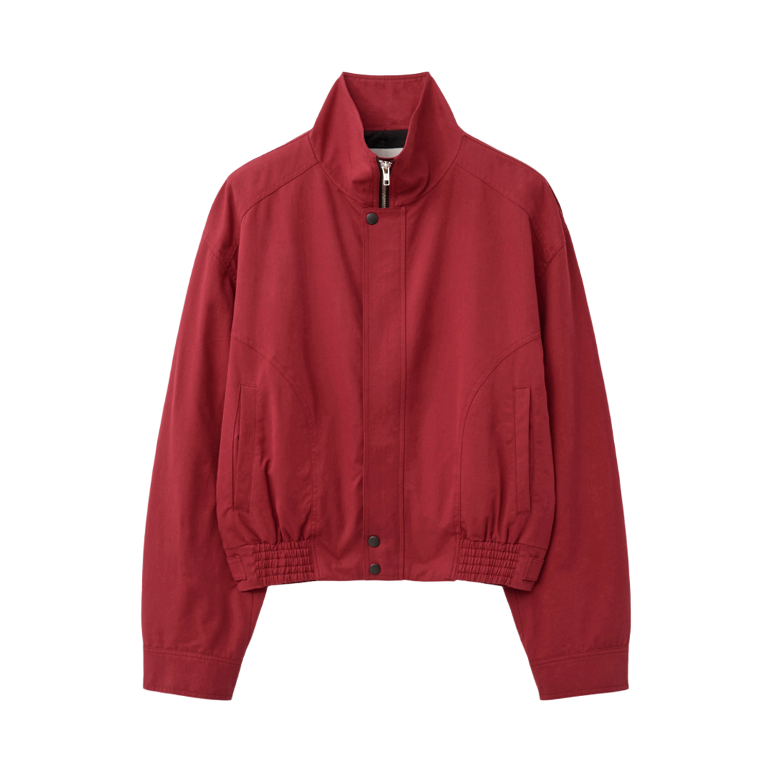 알렌느 오버사이즈 3d 하이넥 자켓 레드(Haleine Oversized 3D High Neck Jacket Red (Xj302))