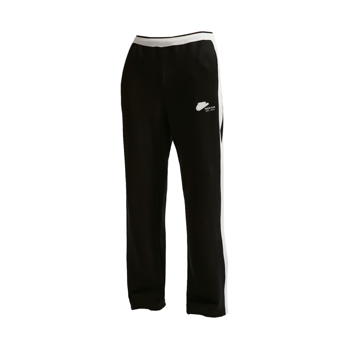 IV4778-001 (W) Nike Studio Fleece Lightweight French Terry Mid Rise Track Pants Total Black Sail Sail - Asia