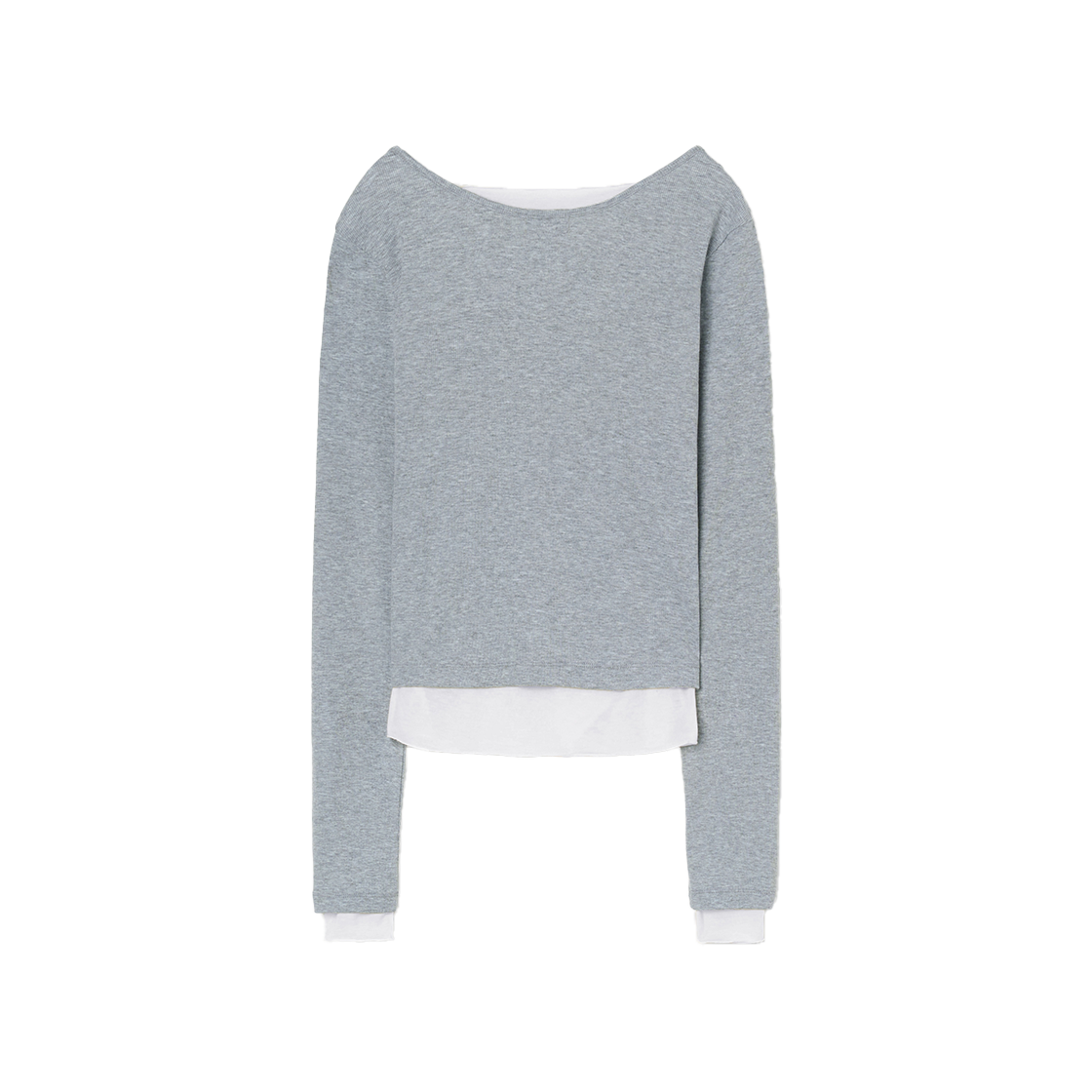 시메트릭 퍼센트 버튼 헨리넥 탑 멜란지 그레이(symmetric percent Button Henley Neck Top Melange Grey) - 2